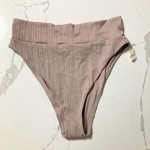 Aerie Ribbed High Cut Cheeky Bikini Bottom Size XL NWT